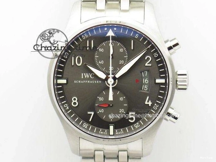 MIROTIME 0321 Youthful Pilot Chrono RG 3878 Gray Dial on Light Brown Leather Strap A 7394